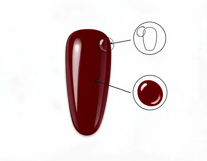 Press-on nails specification worksheet illustration, not a premises map